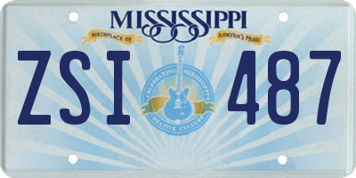 MS license plate ZSI487