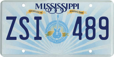 MS license plate ZSI489