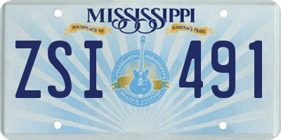 MS license plate ZSI491