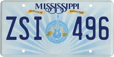 MS license plate ZSI496