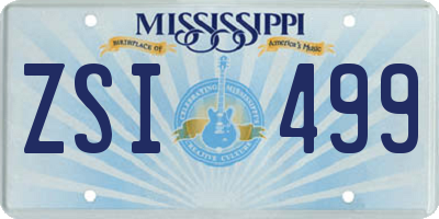 MS license plate ZSI499