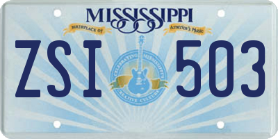 MS license plate ZSI503