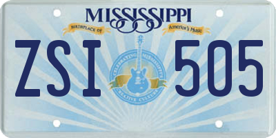 MS license plate ZSI505