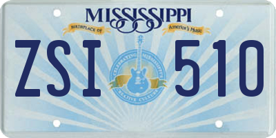 MS license plate ZSI510