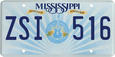 MS license plate ZSI516