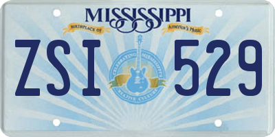 MS license plate ZSI529