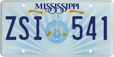 MS license plate ZSI541