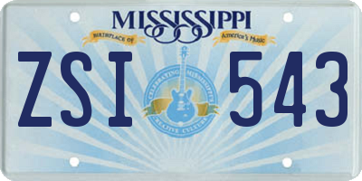 MS license plate ZSI543