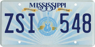 MS license plate ZSI548