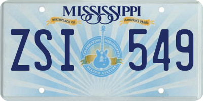 MS license plate ZSI549