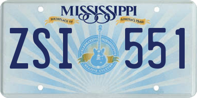 MS license plate ZSI551