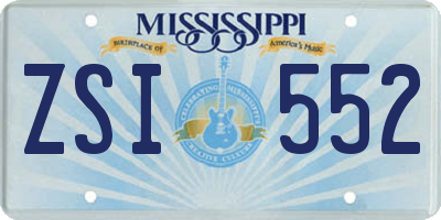 MS license plate ZSI552