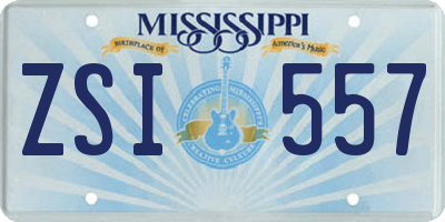 MS license plate ZSI557