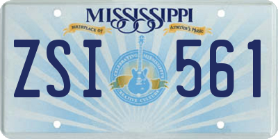 MS license plate ZSI561