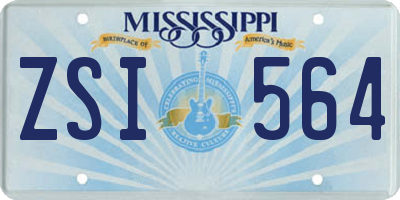 MS license plate ZSI564