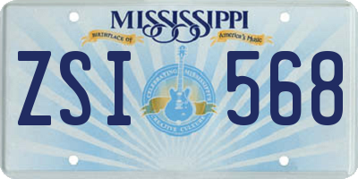 MS license plate ZSI568