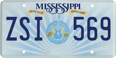 MS license plate ZSI569