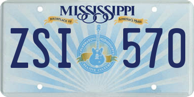 MS license plate ZSI570