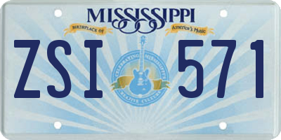 MS license plate ZSI571