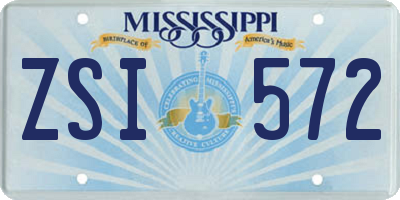MS license plate ZSI572
