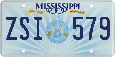 MS license plate ZSI579