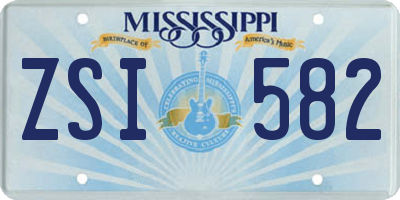MS license plate ZSI582