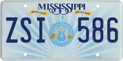 MS license plate ZSI586