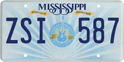 MS license plate ZSI587