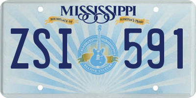 MS license plate ZSI591