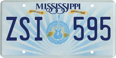 MS license plate ZSI595
