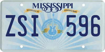 MS license plate ZSI596