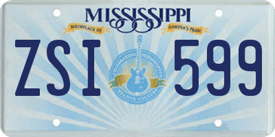 MS license plate ZSI599