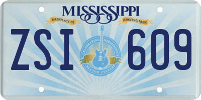 MS license plate ZSI609