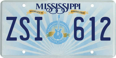MS license plate ZSI612