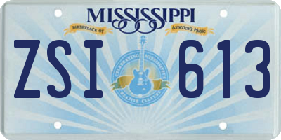 MS license plate ZSI613