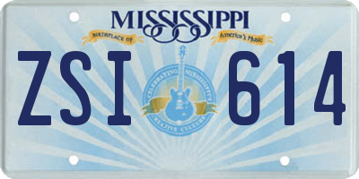 MS license plate ZSI614