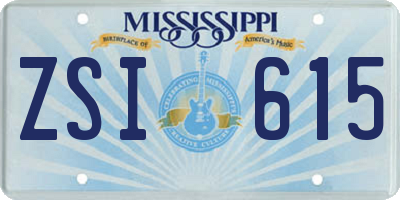 MS license plate ZSI615