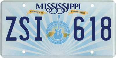MS license plate ZSI618