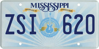 MS license plate ZSI620