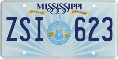 MS license plate ZSI623