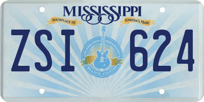 MS license plate ZSI624