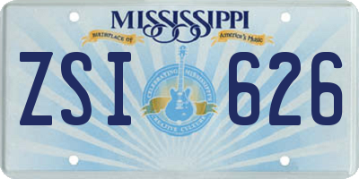 MS license plate ZSI626