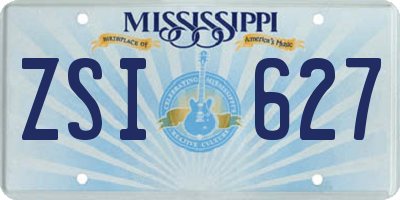 MS license plate ZSI627