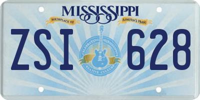 MS license plate ZSI628