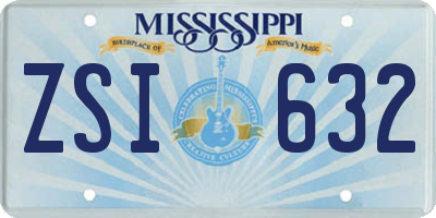 MS license plate ZSI632