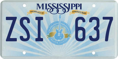 MS license plate ZSI637