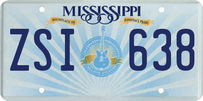 MS license plate ZSI638