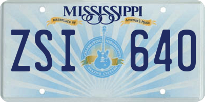 MS license plate ZSI640
