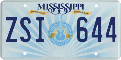 MS license plate ZSI644