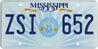 MS license plate ZSI652